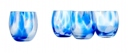 Cobalt and Opal Confetti Juice Glass Set